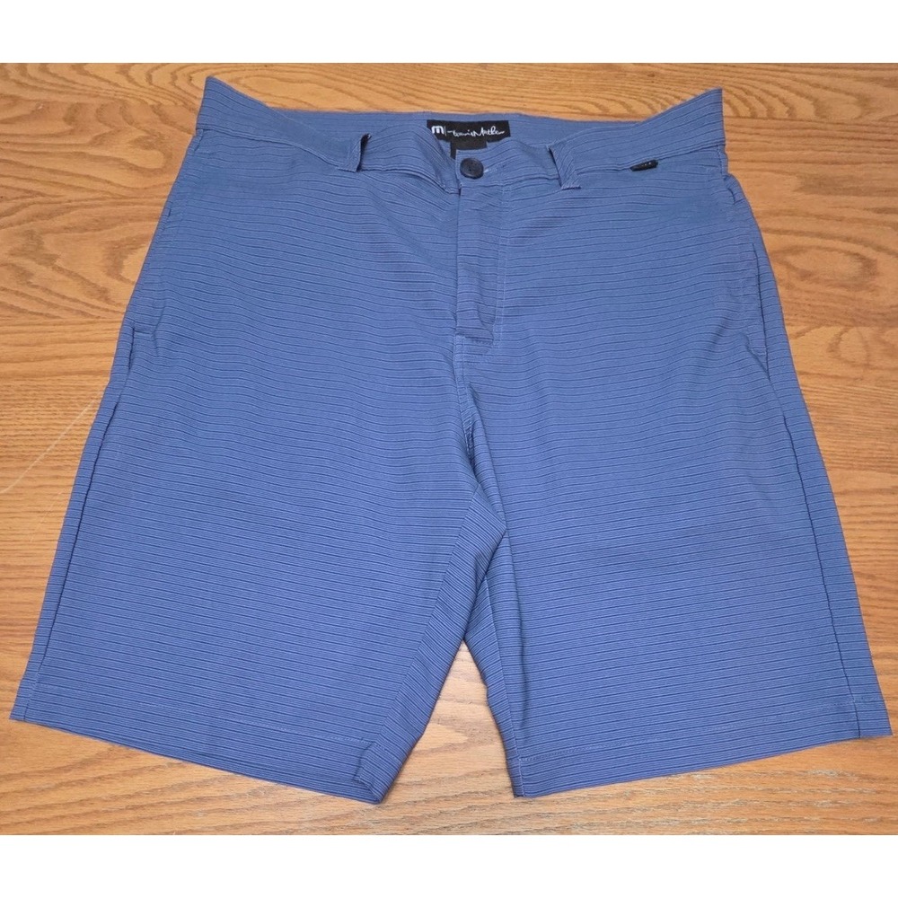 Men's Travis Mathew Blue Striped Golf Shorts 32 Light Active Stretch